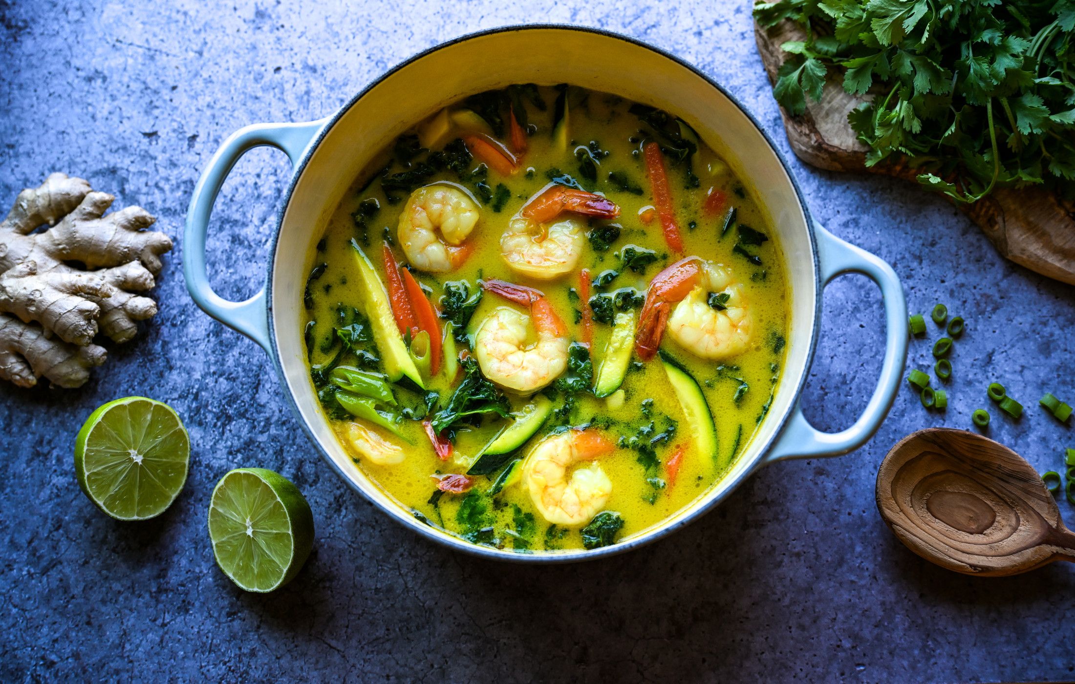 Coconut Shrimp and Vegetable Soup with Ginger and Turmeric-2