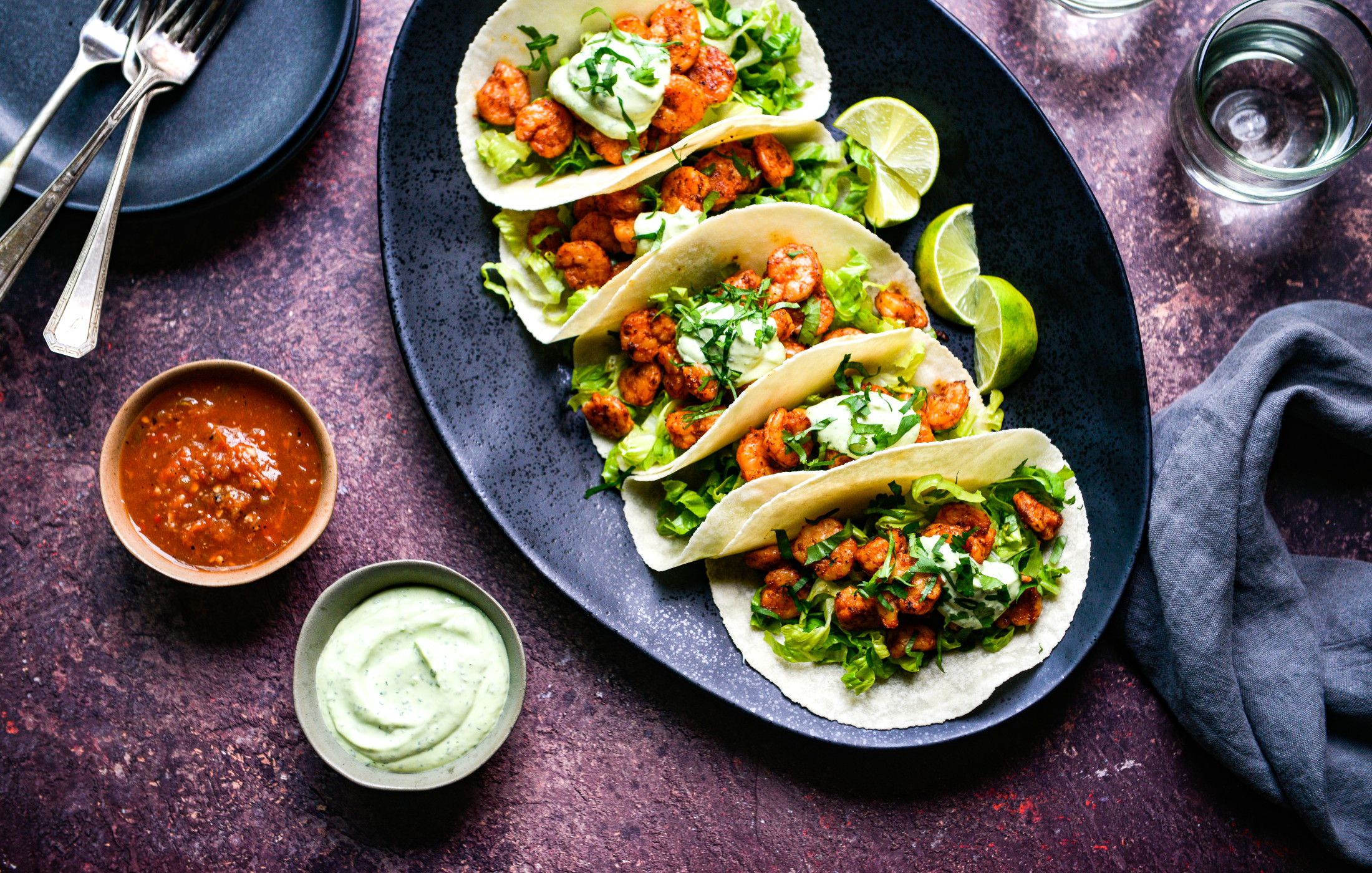 SHRIMP TACOS WITH AVOCADO CREMA-1