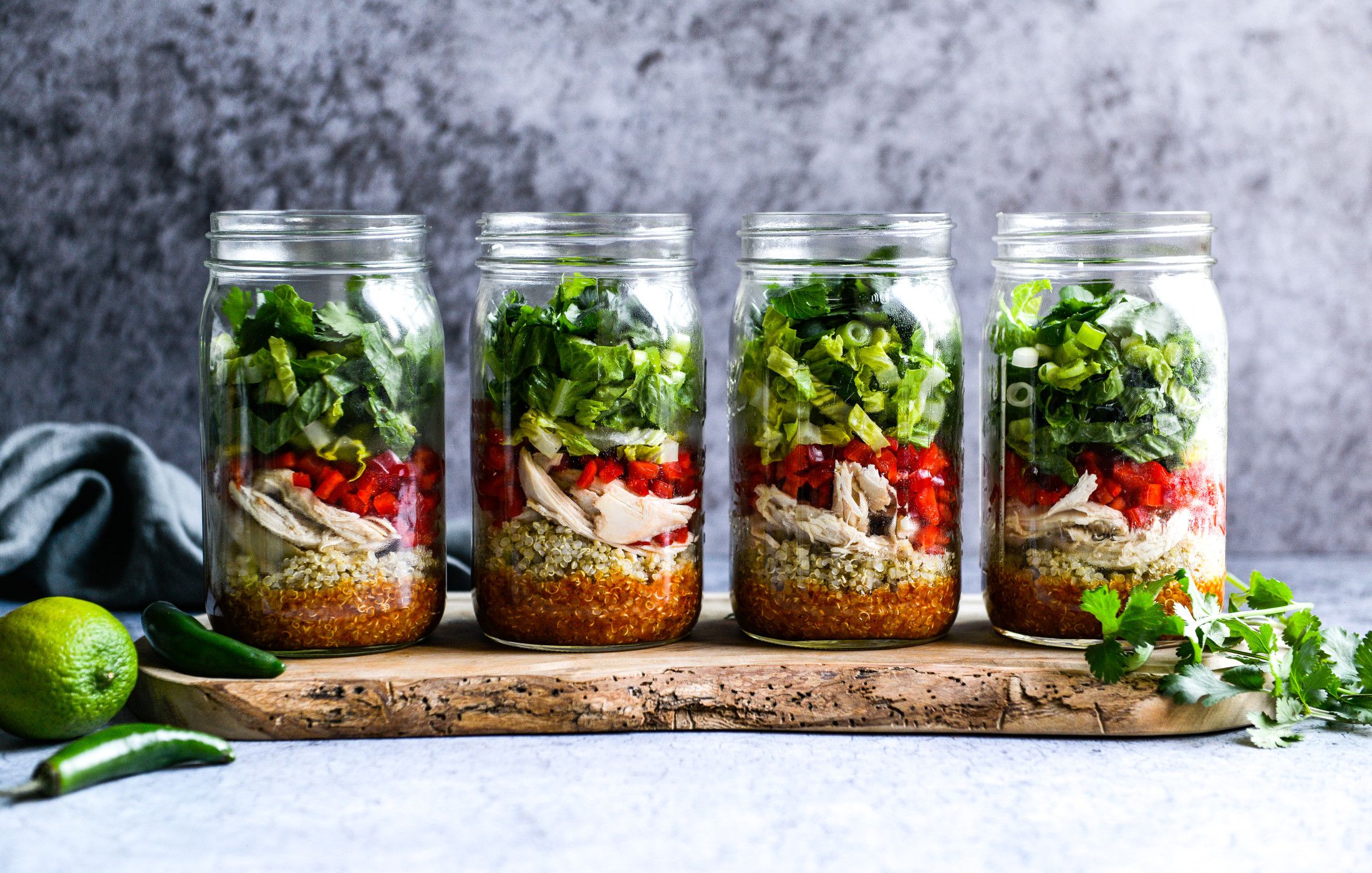SOUTHWESTERN QUINOA AND CHICKEN SALAD JARS WITH CHILI-LIME DRESSING-1