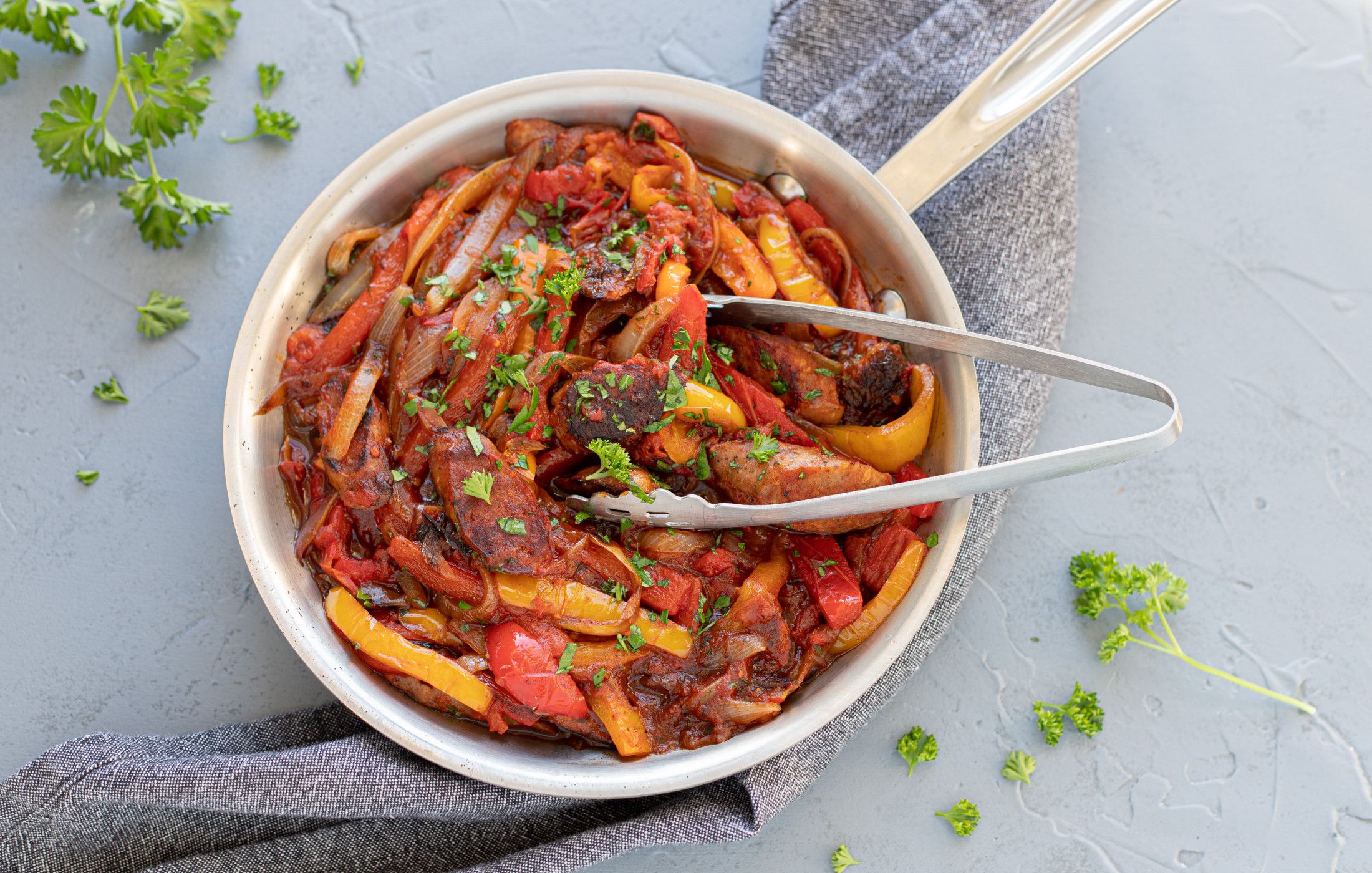 Skillet Sausage, Peppers, and Onions 
