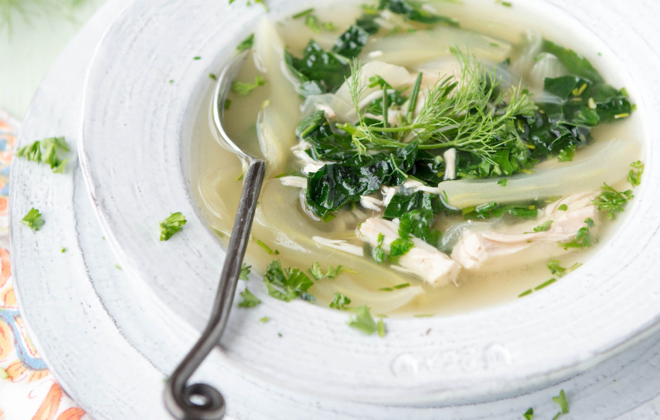 Chicken, Fennel, and Kale Soup Low-FODMAP
