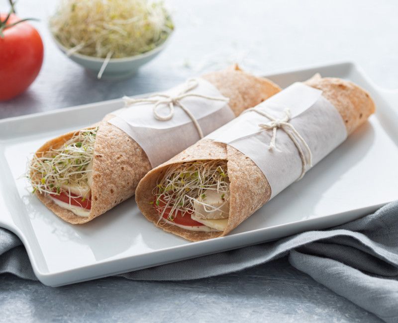 Chicken Wrap with Tomato and Cheese
