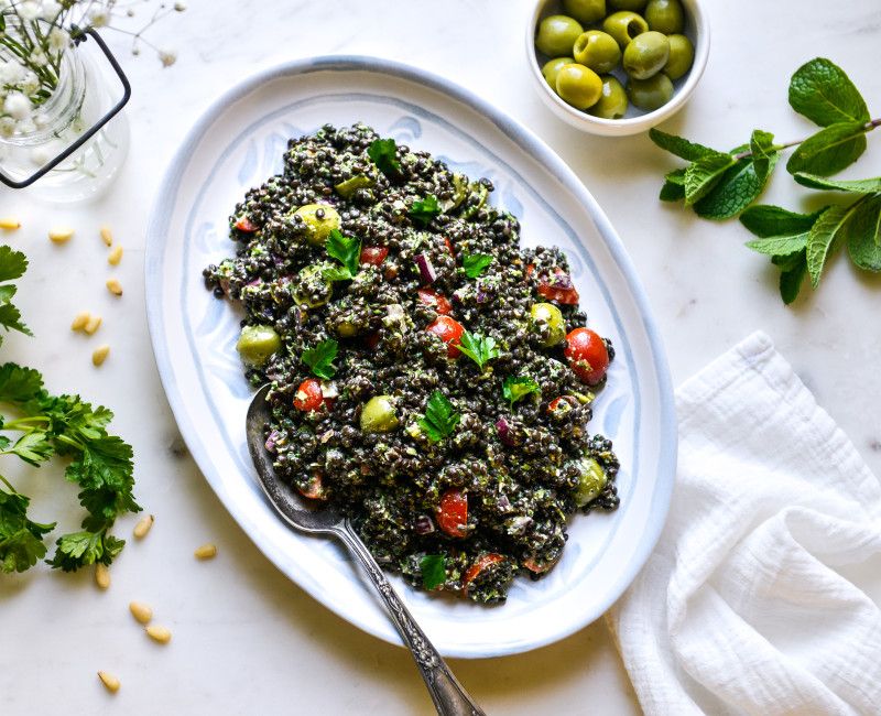MEDITERRANEAN LENTIL SALAD WITH PARSLEY-MINT PESTO-1