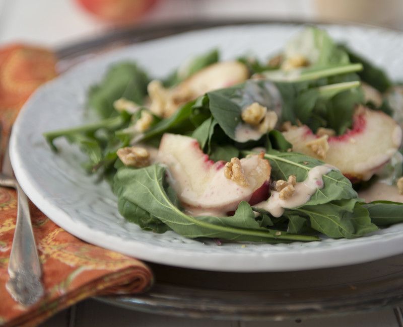 Arugula Salad with White Nectarine Vinaigrette