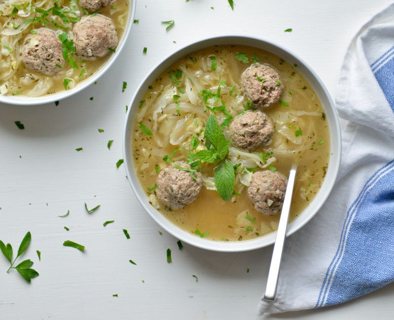 Lamb and Garlic Meatball Soup